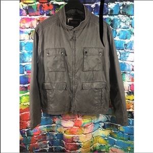 Michael Kors zip up cargo dark grey jacket size XL